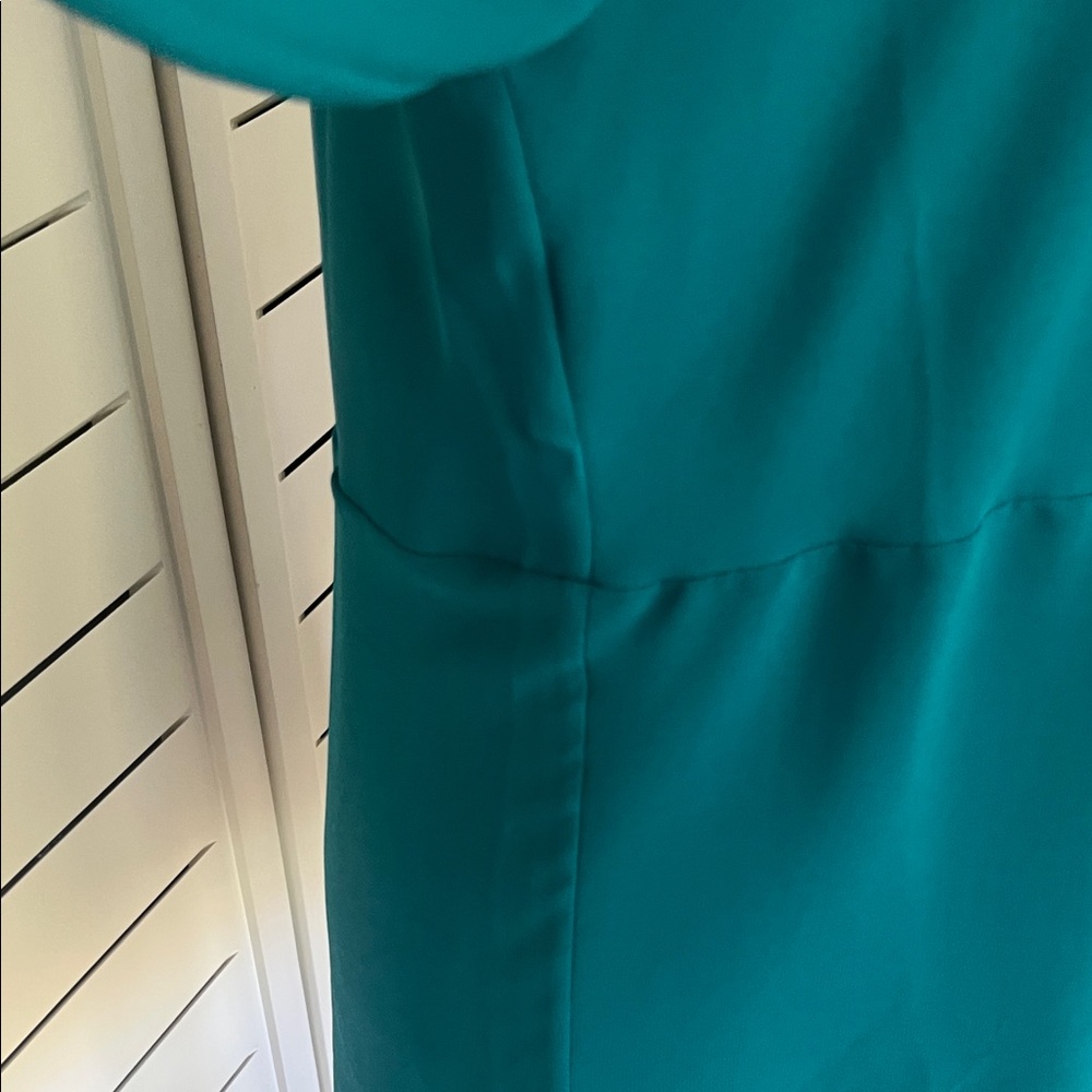 Chico's Teal Green Asymmetric Chiffon Tunic - Picture 7 of 15